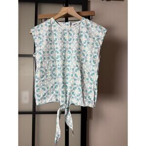 pleat Tie Front Tank Top Size Girl's 14